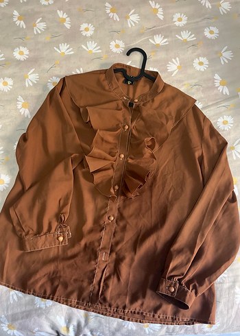 Kadın Kahverengi Fırfırlı Gömlek - Görsel 2