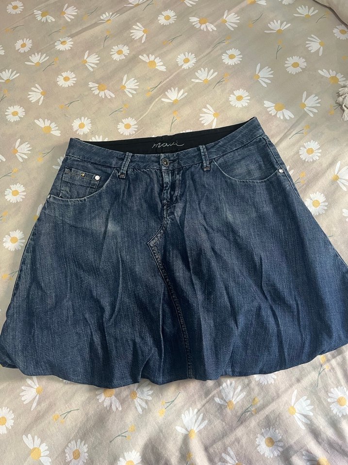 Gri Mavi Kadın Denim Etek - Görsel 2