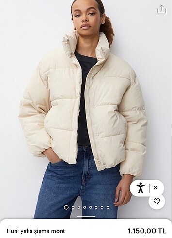 xs Beden ten rengi Renk Şişme mont pull&bear