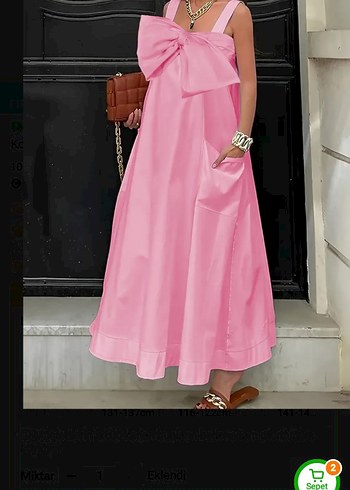 Sheinside Pembe Drapeli Uzun Kadın Elbise