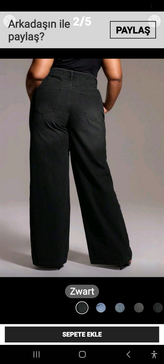 Siyah Kemerli Regular Fit Kadın Kot Pantolon - Görsel 5