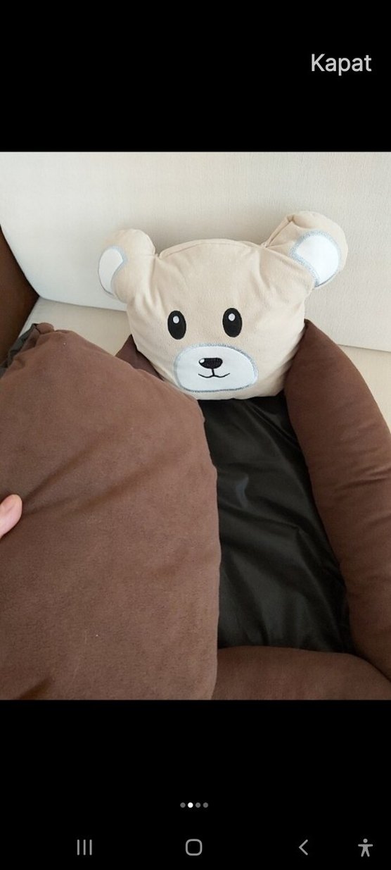 Kahverengi Ayı Figürlü Kedi Uyku Minderi - Görsel 3