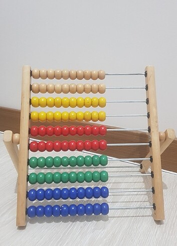 Ikea buyuk boy ahsap eğitici abakus sayi boncugu