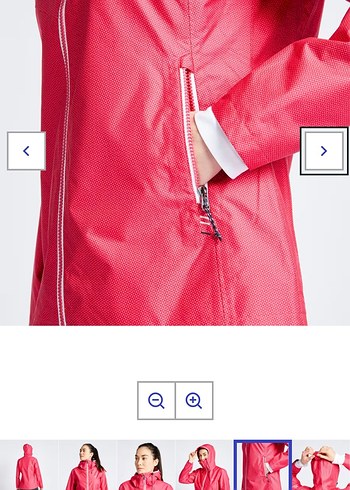 Pembe Kapüşonlu Fermuarlı Yağmurluk - Görsel 5