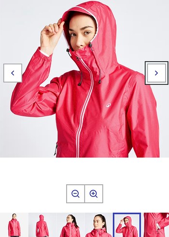 Pembe Kapüşonlu Fermuarlı Yağmurluk - Görsel 3