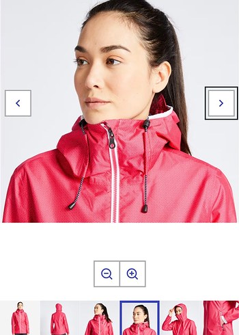 Pembe Kapüşonlu Fermuarlı Yağmurluk - Görsel 2