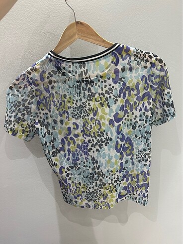 m Beden Lcw leopar transparan bluz