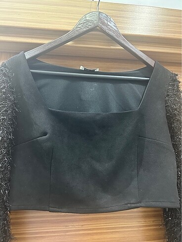 Topshop Topshow simli kol detaylı süet bluz