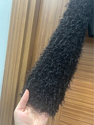 m Beden Topshow simli kol detaylı süet bluz