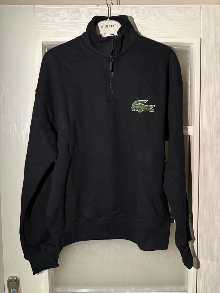 Lacoste Siyah Fermuarlı unisex  Sweatshirt - Görsel 2