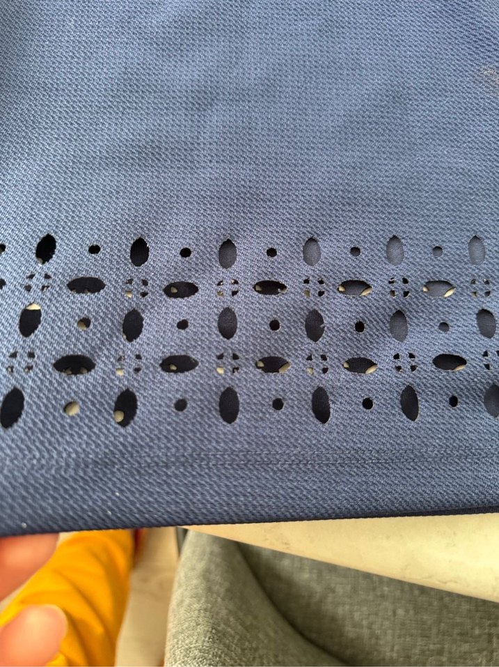 Lacivert lazer kesim  Midi Kalem Etek - Görsel 3