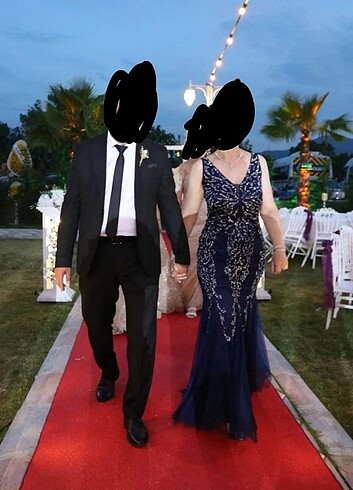 Lacivert abiye elbise
