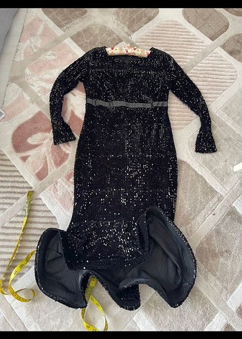 siyah pul payet abiye - Görsel 4