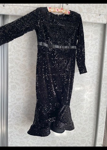 siyah pul payet abiye - Görsel 5