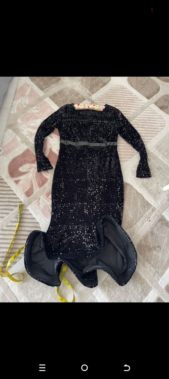 siyah pul payet abiye - Görsel 4