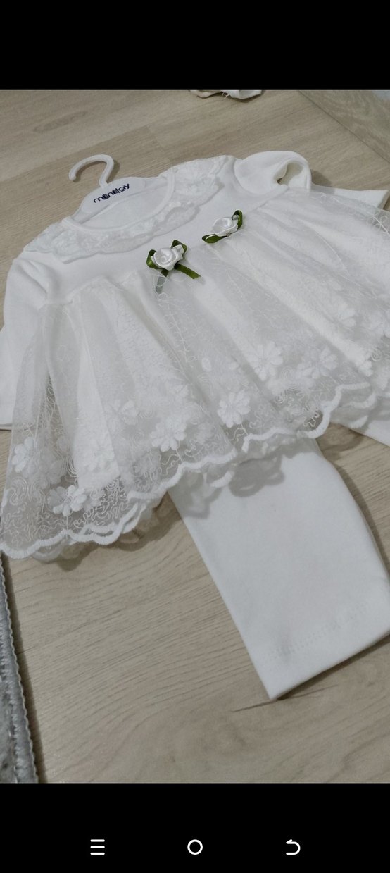 Kız Bebek beyaz mevlüt elbisesi - Görsel 4