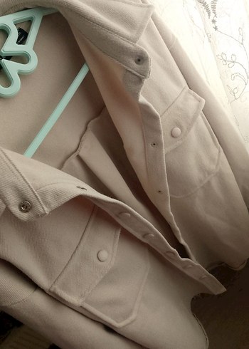 Bej Düğmeli Midi Kadın Ceket - Görsel 3