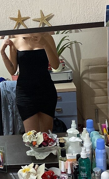 Siyah mini elbise - Görsel 2