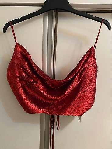 m Beden bordo Renk Orj.Zara payetli bluz