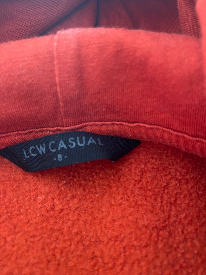 Koyu Kırmızı Kapüşonlu Salaş Sweatshirt - Görsel 2