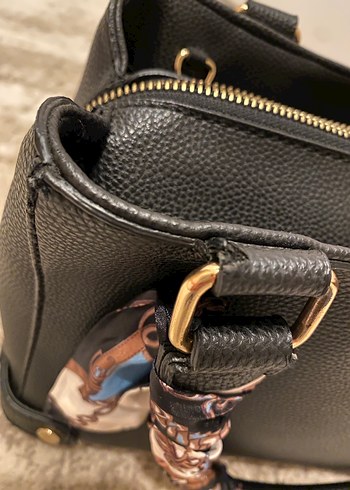 DERIMOD Siyah Deri Tokalı Kadın Çanta - Görsel 7