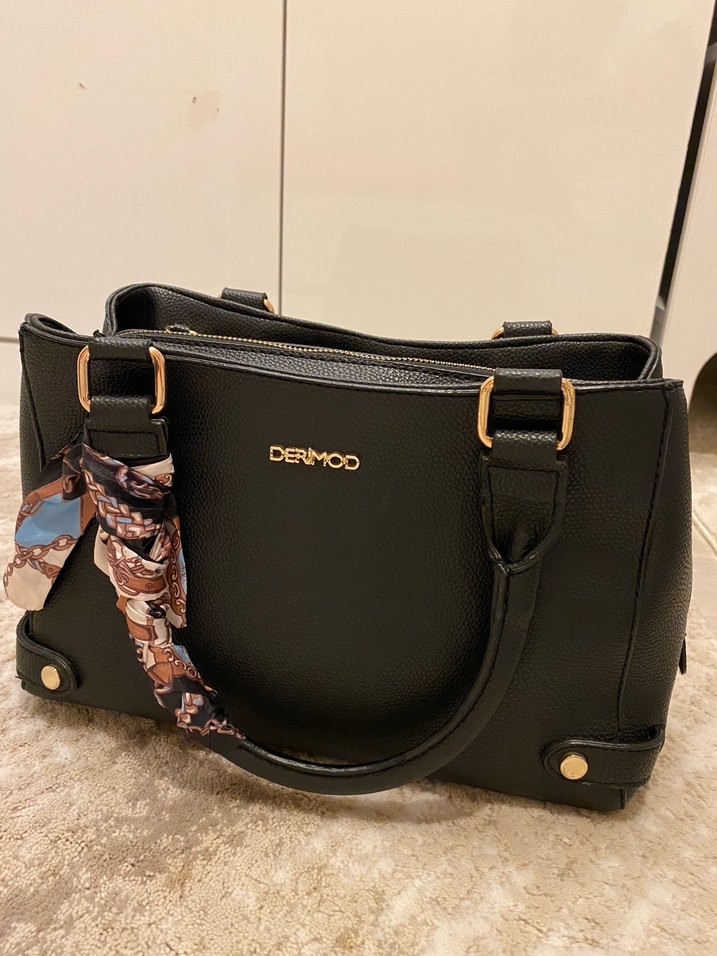 DERIMOD Siyah Deri Tokalı Kadın Çanta - Görsel 3