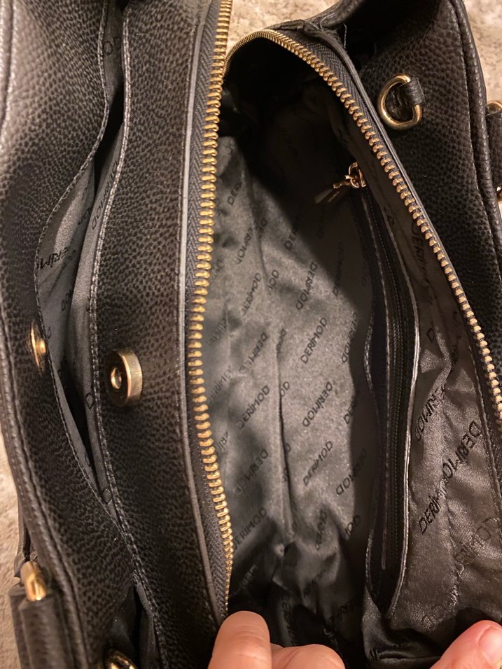 DERIMOD Siyah Deri Tokalı Kadın Çanta - Görsel 5