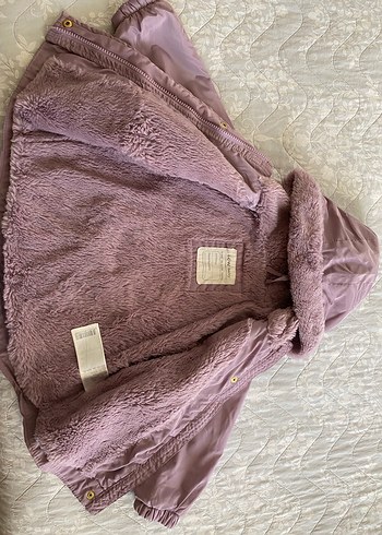 Mor Kürklü Kız Çocuk Mont - Görsel 2