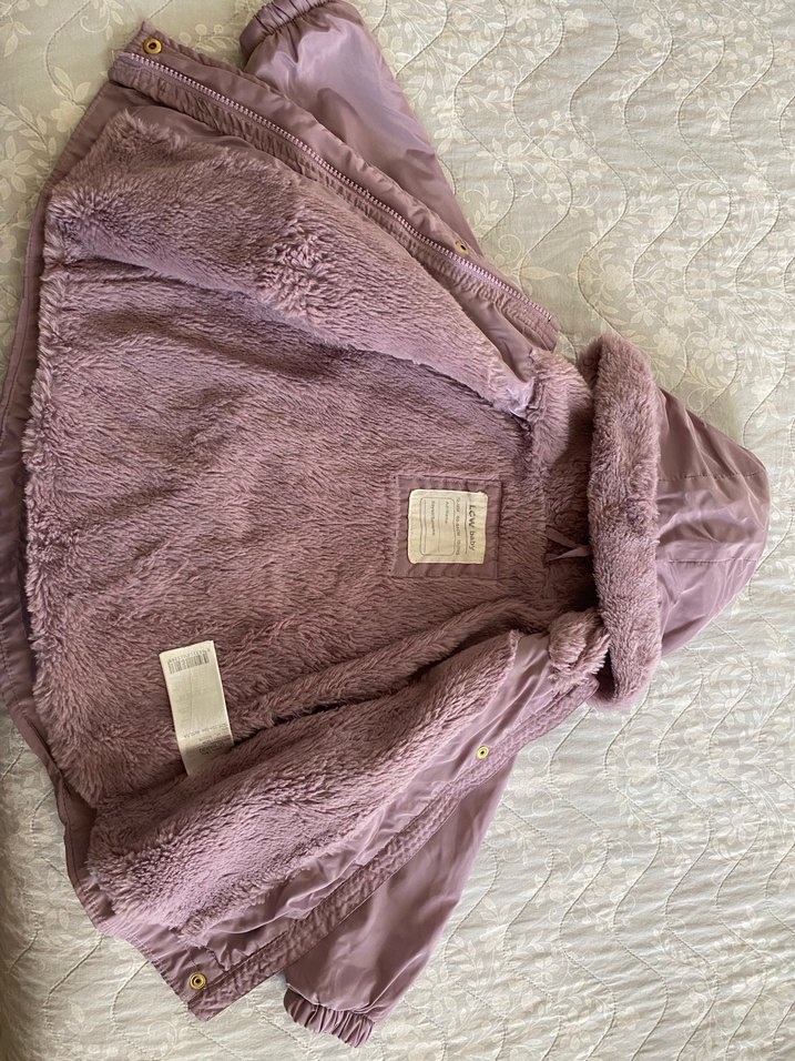 Mor Kürklü Kız Çocuk Mont - Görsel 2