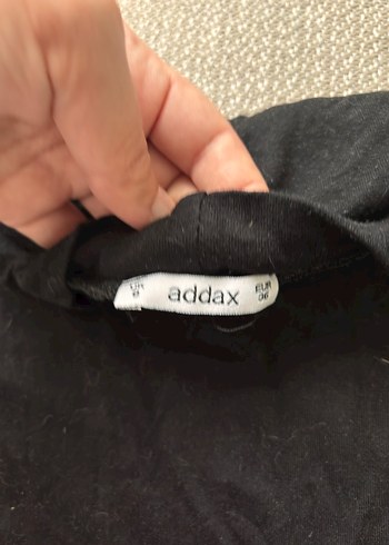 Addax Siyah Kısa Kollu Boğazlı crop