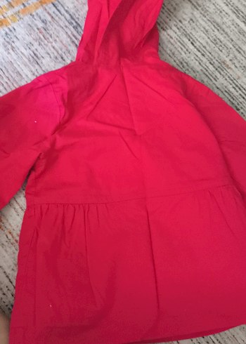 Kız Çocuk Pembe Kapüşonlu Düğmeli trençkot - Görsel 5