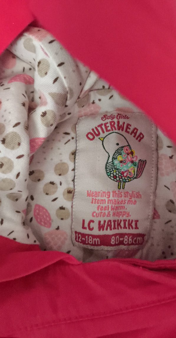 Kız Çocuk Pembe Kapüşonlu Düğmeli trençkot - Görsel 2