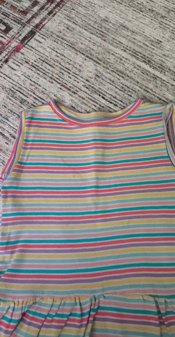 Kız Çocuk Çok Renkli Kolsuz Elbise - Görsel 2