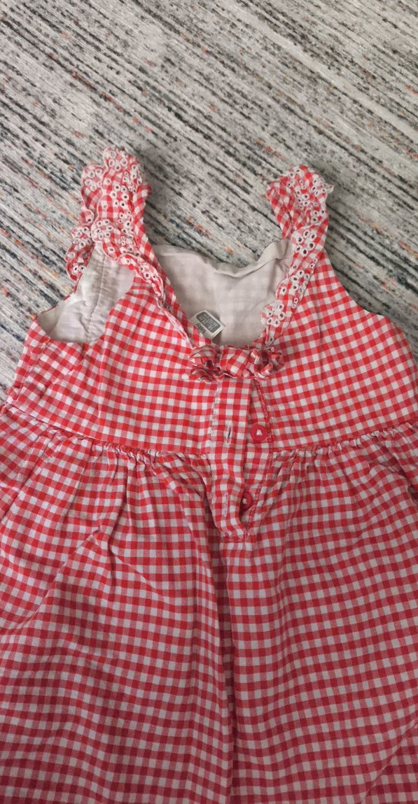 Nakışlı Fırfırlı Kırmızı Kız Elbisesi - Görsel 4