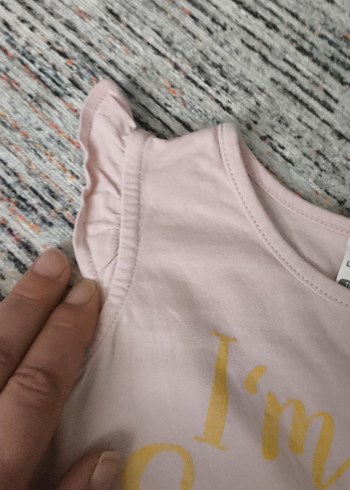 Kız Çocuk Bej Fırfırlı Kolsuz Tişört - Görsel 3