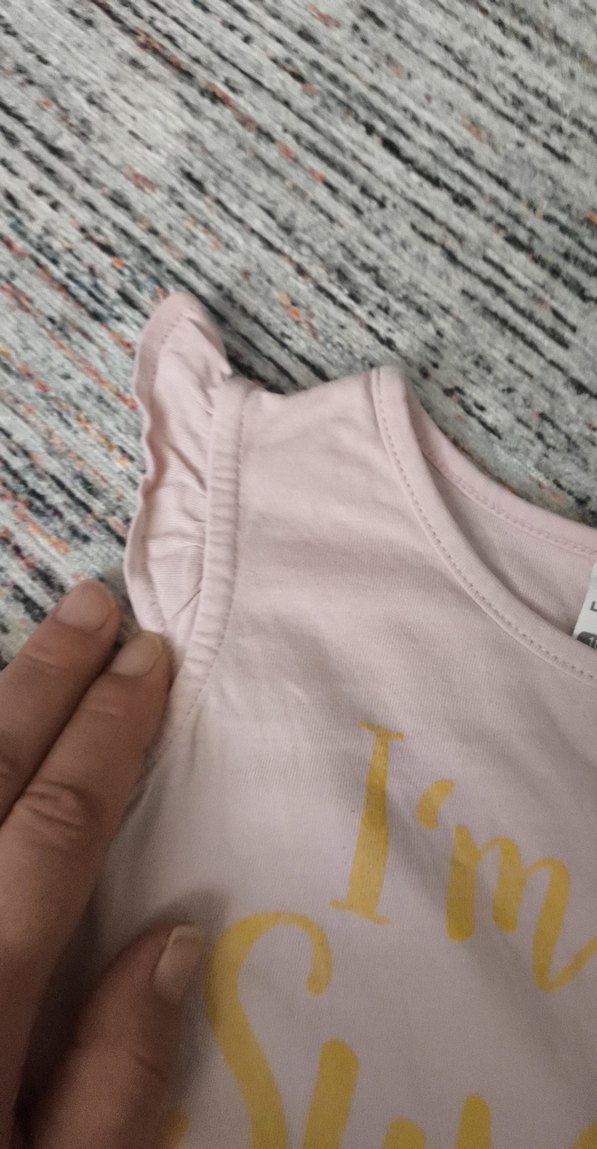 Kız Çocuk Bej Fırfırlı Kolsuz Tişört - Görsel 3