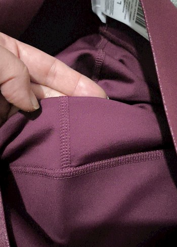 Bordo deri Kadın Tayt - Görsel 4