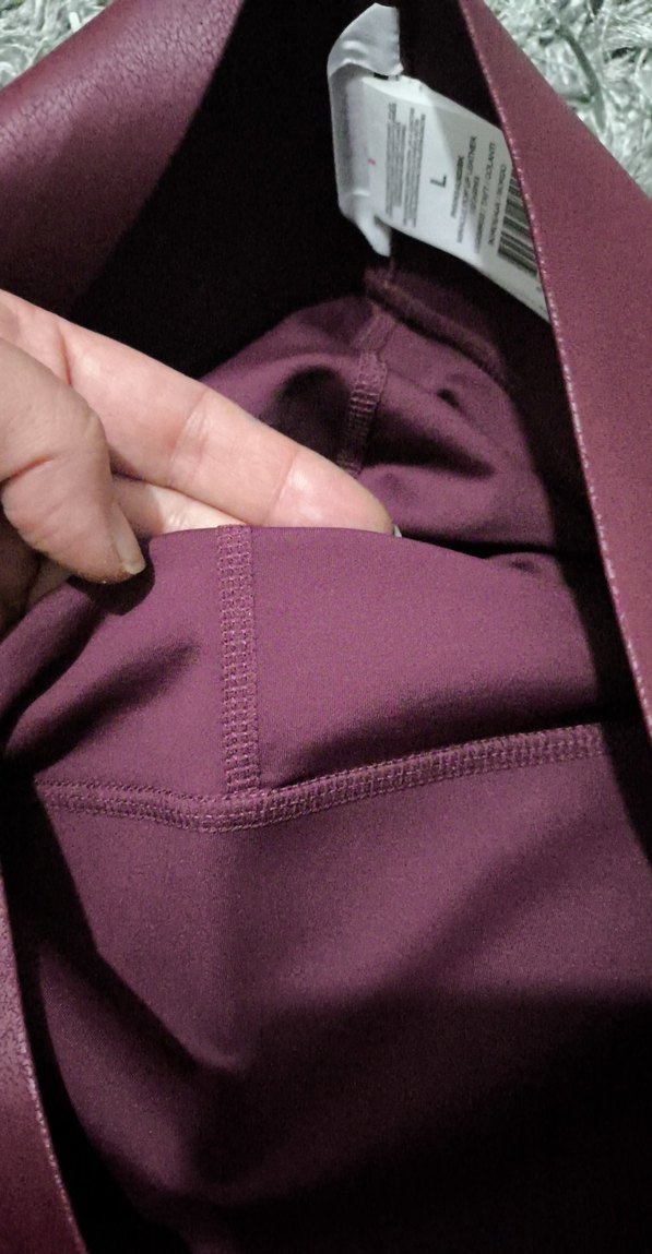 Bordo deri Kadın Tayt - Görsel 4