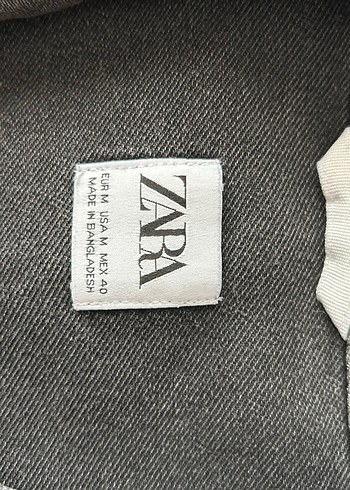 Zara Erkek Siyah Denim Düğmeli Gömlek - Görsel 3