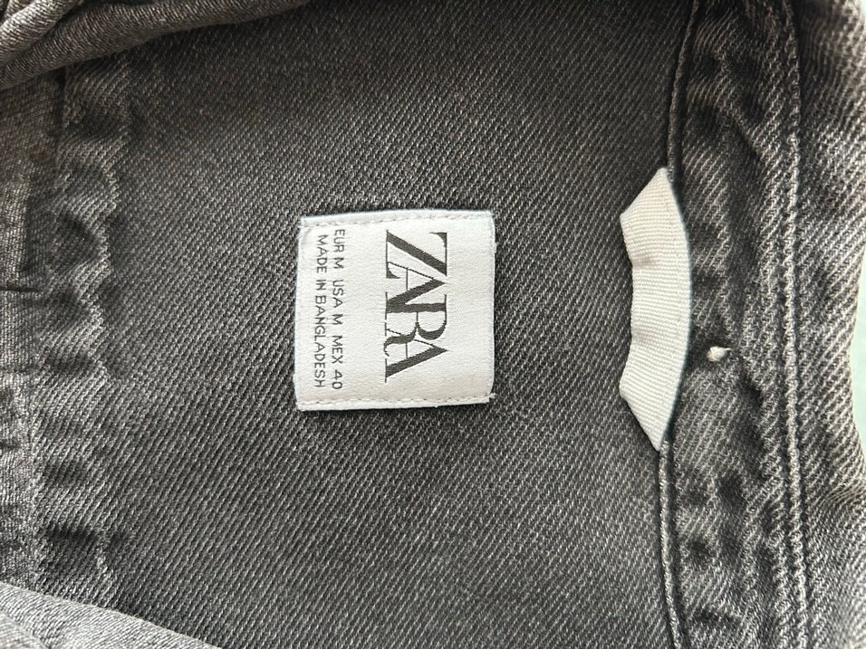 Zara Erkek Siyah Denim Düğmeli Gömlek - Görsel 3