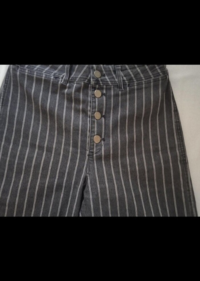 Mudo Çizgili Kadın Pantolon  - Görsel 2