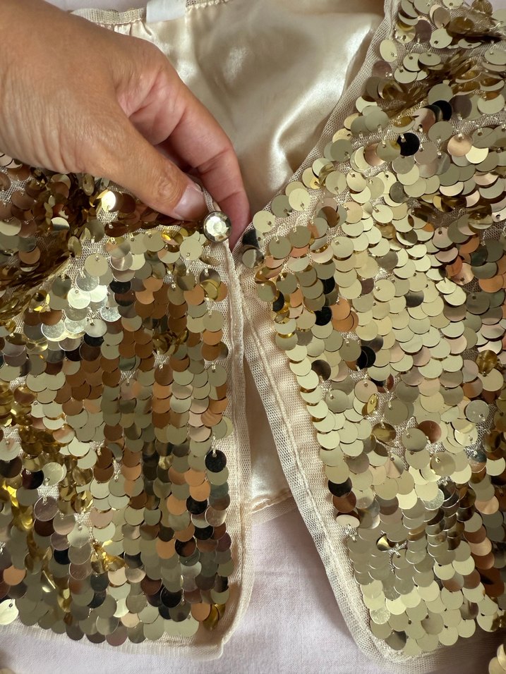 Kızlar için Altın Renk Payetli Bolero - Görsel 3