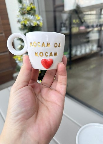 Beden Kalpli Beyaz Seramik Fincan ve Tabak el yapımı