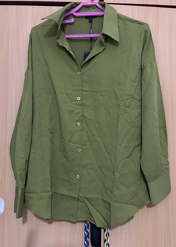 Massimo dutti Kadın Haki Uzun Kollu Bol Kesim Takım - Görsel 3