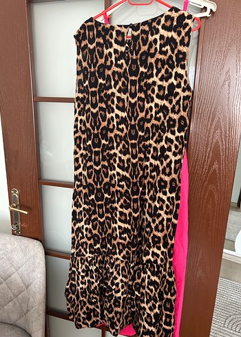 Leopar Desenli Uzun Askısız Kadın