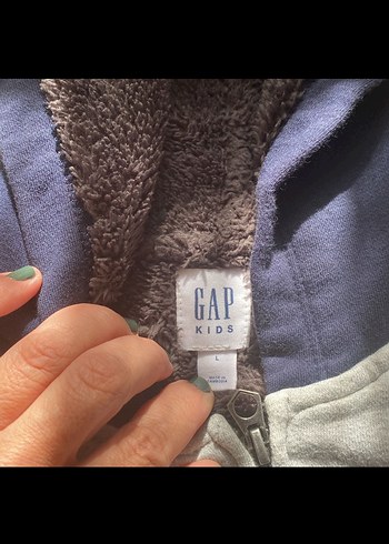 10 Yaş Beden gri Renk GAP Erkek Çocuk Fermuarlı Gri Sweatshirt