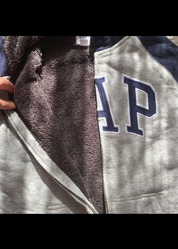 Gap GAP Erkek Çocuk Fermuarlı Gri Sweatshirt
