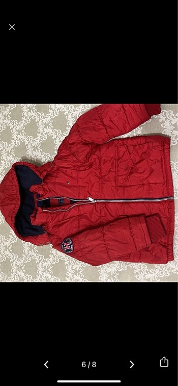8 Yaş Beden kırmızı Renk Tommy mont