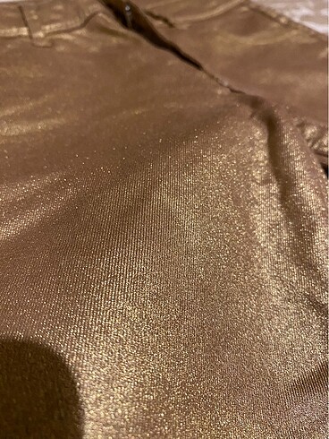 s Beden altın Renk Gold mango pantolon