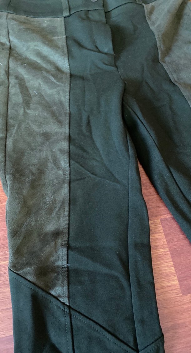 Kemer Detaylı Koyu Yeşil Süet Kadın Pantolon - Görsel 3